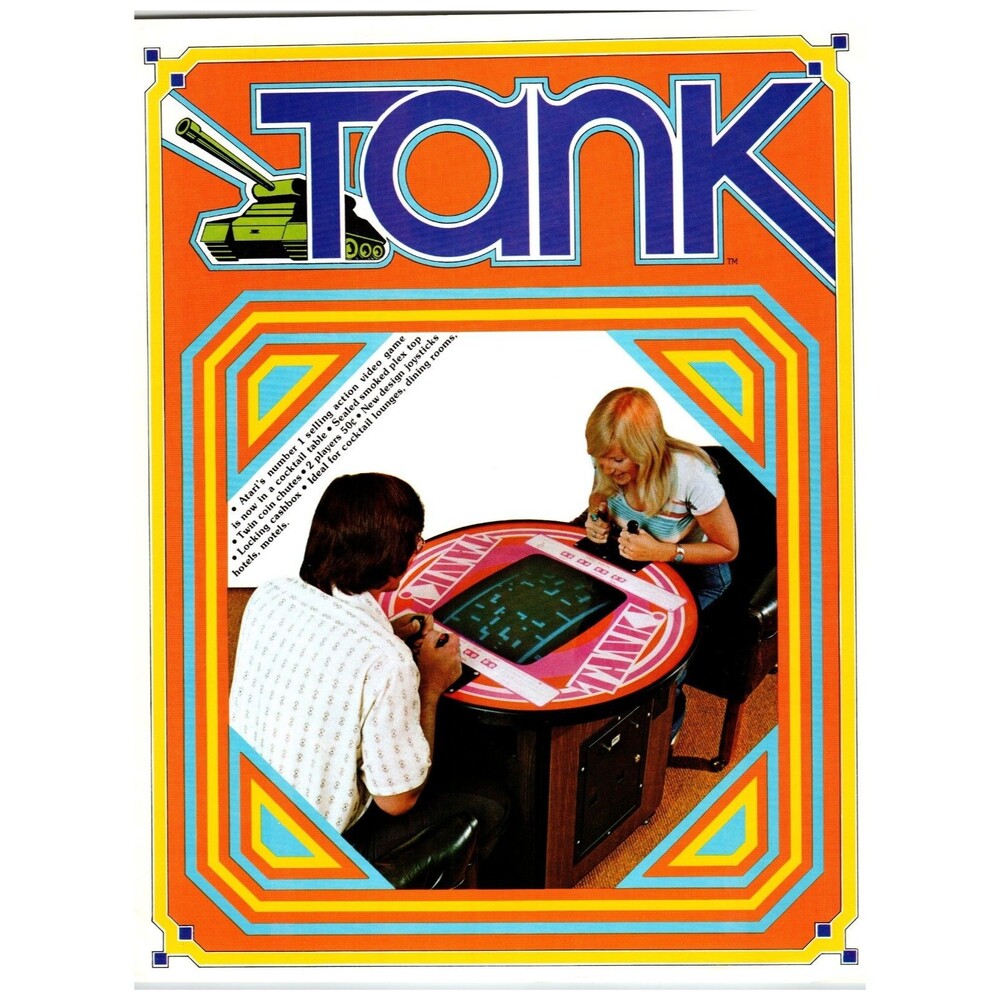 Kee Games TANK Arcade Game FLYER Original Unused 1975 Retro Video Promo Atari
